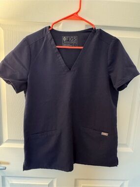 Figs Navy V-Neck Medical Top